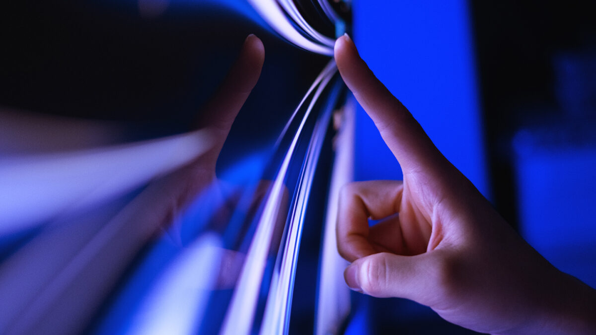 Close-up of clicking on computer screen